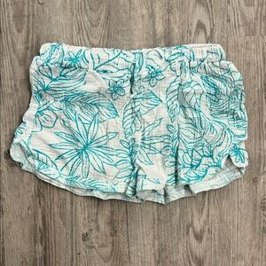 Ocean Drive Teal and White Patterned Shorts